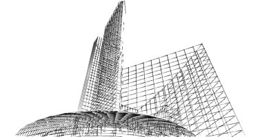 soyut mimari duvar kağıdı tasarımı, dijital konsept arkaplan