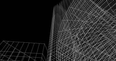 Mimari sanat konseptinde soyut çizgiler, minimum geometrik şekiller. 