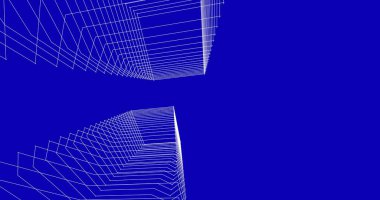 Mimari sanat konseptinde soyut çizgiler, minimum geometrik şekiller. 