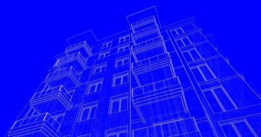 soyut mimari duvar kağıdı tasarımı, dijital konsept arkaplan