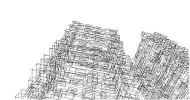 Mimari sanat konseptinde soyut çizgiler, minimum geometrik şekiller. 