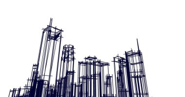 minimal geometrik şekiller, mimari çizgiler