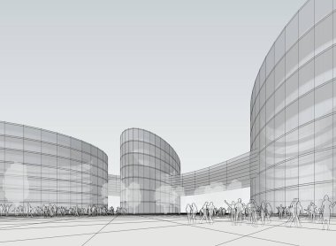 soyut mimari duvar kağıdı tasarımı, dijital konsept arkaplan