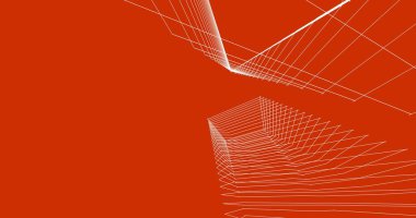 Mimari sanat konseptinde soyut çizgiler, minimum geometrik şekiller. 