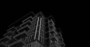 soyut mimari duvar kağıdı tasarımı, dijital konsept arkaplan