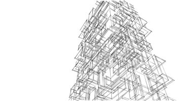soyut mimari duvar kağıdı tasarımı, dijital konsept arkaplan