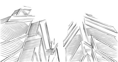 eskiz sanatı, geometrik mimari binalar tasarımı