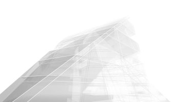 Mimari sanat konseptinde soyut çizgiler, minimum geometrik şekiller. 