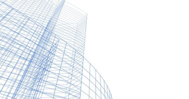 Mimari sanat konseptinde soyut çizgiler, minimum geometrik şekiller. 