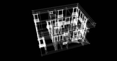 Mimari sanat konseptinde soyut çizgiler, minimum geometrik şekiller. 