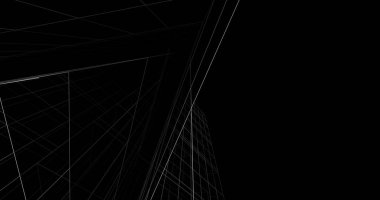 Mimari sanat konseptinde soyut çizgiler, minimum geometrik şekiller. 