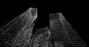 soyut mimari duvar kağıdı tasarımı, dijital konsept arkaplan