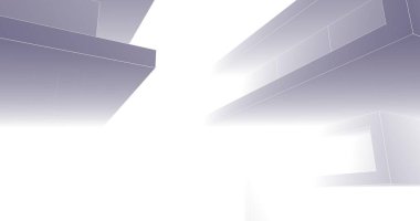 minimal çizim sanatı, geometrik mimari binalar tasarımı