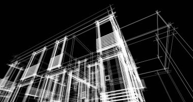 soyut mimari duvar kağıdı tasarımı, dijital konsept arkaplan