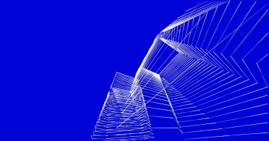 Mimari sanat konseptinde soyut çizgiler, minimum geometrik şekiller. 