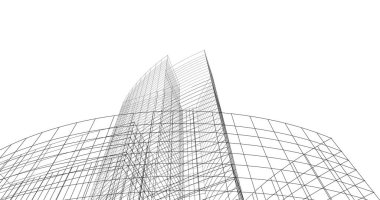 Mimari sanat konseptinde soyut çizgiler, minimum geometrik şekiller. 