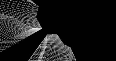 Mimari sanat konseptinde soyut çizgiler, minimum geometrik şekiller. 