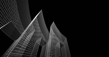 soyut mimari duvar kağıdı tasarımı, dijital konsept arkaplan