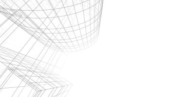 Mimari sanat konseptinde soyut çizgiler, minimum geometrik şekiller. 