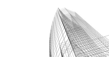 Mimari sanat konseptinde soyut çizgiler, minimum geometrik şekiller. 