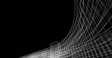 Mimari sanat konseptinde soyut çizgiler, minimum geometrik şekiller. 