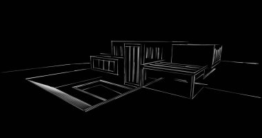 soyut mimari duvar kağıdı tasarımı, dijital konsept arkaplan