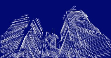 eskiz sanatı, geometrik mimari binalar tasarımı