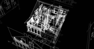 minimal geometrik şekiller, mimari çizgiler