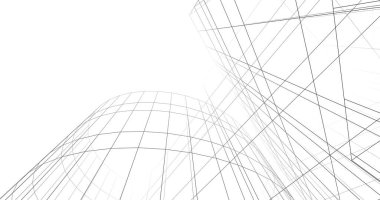 Mimari sanat konseptinde soyut çizgiler, minimum geometrik şekiller. 