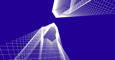 Mimari sanat konseptinde soyut çizgiler, minimum geometrik şekiller. 