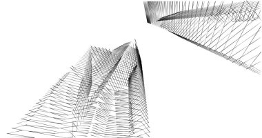 Mimari sanat konseptinde soyut çizgiler, minimum geometrik şekiller. 