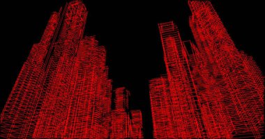 Mimari sanat konseptinde soyut çizgiler, minimum geometrik şekiller. 