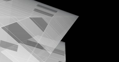 Mimari sanat konseptinde soyut çizgiler, minimum geometrik şekiller. 