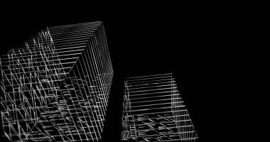 soyut mimari duvar kağıdı tasarımı, dijital konsept arkaplan