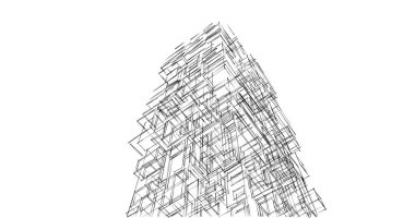 soyut mimari duvar kağıdı tasarımı, dijital konsept arkaplan