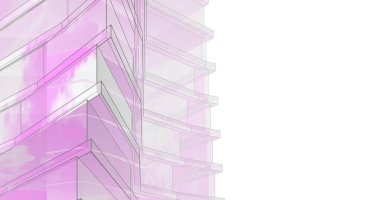 Mimari sanat konseptinde soyut çizgiler, minimum geometrik şekiller. 