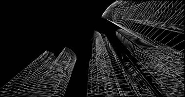 soyut mimari duvar kağıdı tasarımı, dijital konsept arkaplan