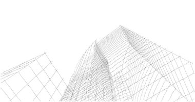 Mimari sanat konseptinde soyut çizgiler, minimum geometrik şekiller. 