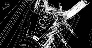 soyut mimari duvar kağıdı tasarımı, dijital konsept arkaplan