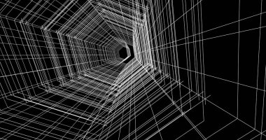 Mimari sanat konseptinde soyut çizgiler, minimum geometrik şekiller. 