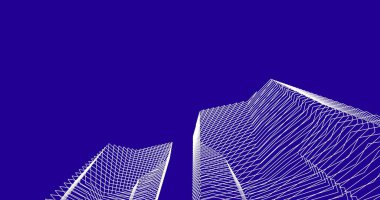 Mimari sanat konseptinde soyut çizgiler, minimum geometrik şekiller. 