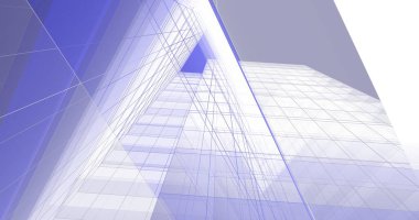 Mimari sanat konseptinde soyut çizgiler, minimum geometrik şekiller. 