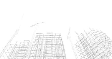 soyut mimari duvar kağıdı tasarımı, dijital konsept arkaplan