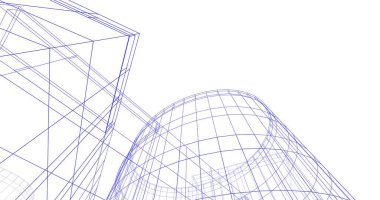 Mimari sanat konseptinde soyut çizgiler, minimum geometrik şekiller. 