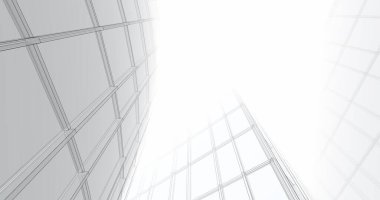 Arkaplanda mimari bina 3d illüstrasyon