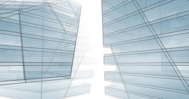 Mimari sanat konseptinde soyut çizgiler, minimum geometrik şekiller. 