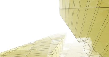 Mimari sanat konseptinde soyut çizgiler, minimum geometrik şekiller. 