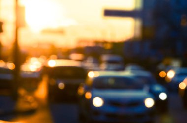 Bulanık şehir. Renkli soyut arkaplan