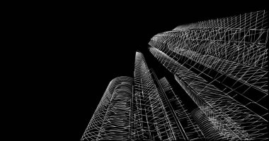 soyut mimari duvar kağıdı tasarımı, dijital konsept arkaplan