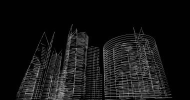 soyut mimari duvar kağıdı tasarımı, dijital konsept arkaplan